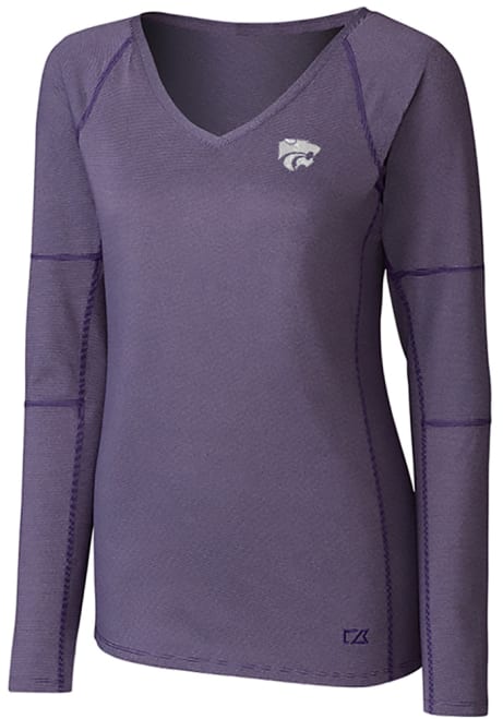 Womens K-State Wildcats Purple Cutter and Buck Victory Long Sleeve T-Shirt