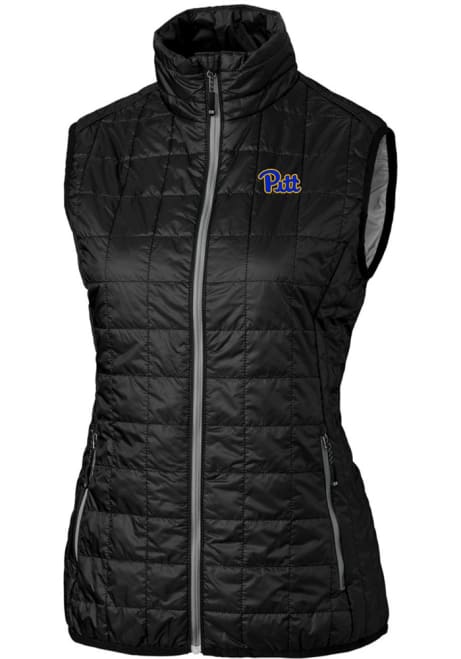 Womens Pitt Panthers Black Cutter and Buck Rainier PrimaLoft Puffer Vest