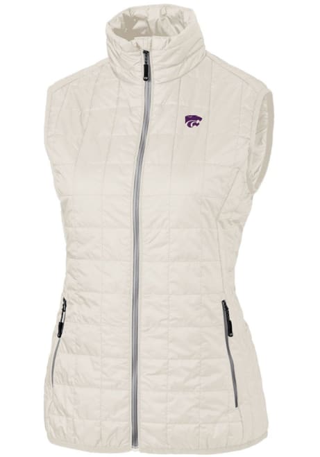 Womens K-State Wildcats White Cutter and Buck Rainier PrimaLoft Puffer Vest