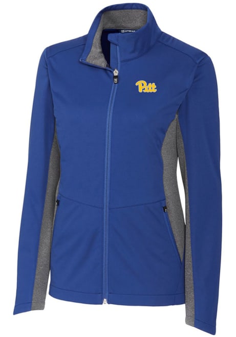 Womens Pitt Panthers Blue Cutter and Buck Navigate Softshell Light Weight Jacket