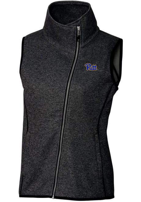 Womens Pitt Panthers Charcoal Cutter and Buck Mainsail Vest