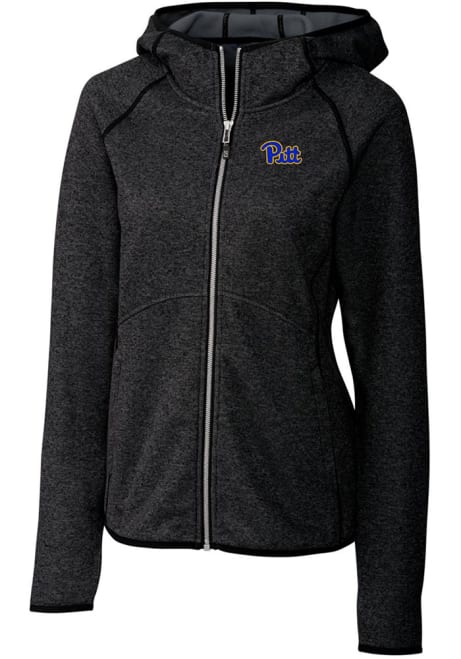 Womens Pitt Panthers Charcoal Cutter and Buck Mainsail Medium Weight Jacket