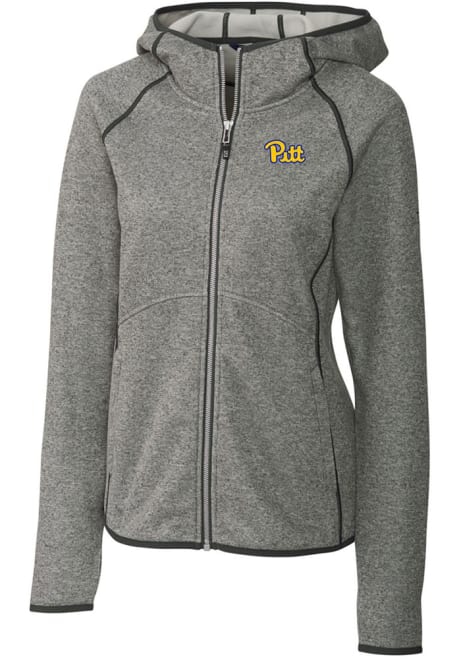 Womens Pitt Panthers Grey Cutter and Buck Mainsail Medium Weight Jacket