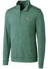 Main image for Cutter and Buck Miami Hurricanes Mens Green Shoreline Long Sleeve 1/4 Zip Pullover