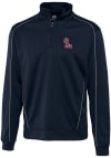 Main image for Cutter and Buck Ole Miss Rebels Mens Navy Blue Edge Long Sleeve 1/4 Zip Pullover