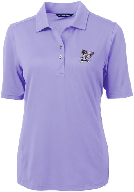 Womens K-State Wildcats Lavender Cutter and Buck Virtue Short Sleeve Polo Shirt