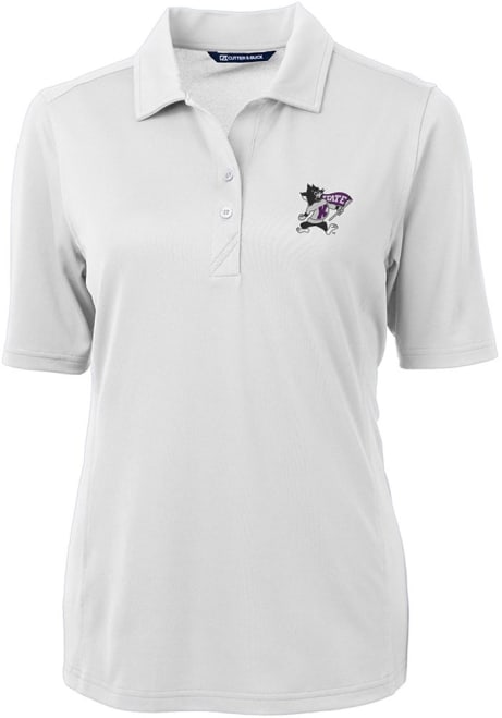 Womens K-State Wildcats White Cutter and Buck Virtue Short Sleeve Polo Shirt