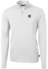 Main image for Cutter and Buck Chicago Cubs Mens White Virtue Eco Pique Big and Tall 1/4 Zip Pullover
