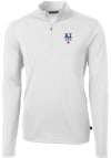 Main image for Cutter and Buck New York Mets Mens White Virtue Eco Pique Big and Tall 1/4 Zip Pullover