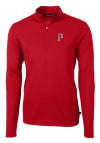Main image for Cutter and Buck Pittsburgh Pirates Mens Red Virtue Eco Pique Big and Tall 1/4 Zip Pullover