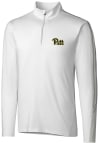 Main image for Cutter and Buck Pitt Panthers Mens White Pennant Sport Long Sleeve 1/4 Zip Pullover