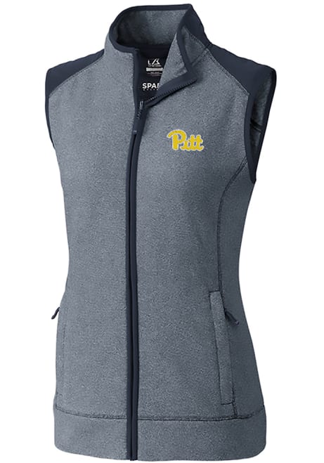 Womens Pitt Panthers Navy Blue Cutter and Buck Cedar Park Vest