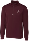 Main image for Cutter and Buck Philadelphia Phillies Mens Maroon Traverse Long Sleeve 1/4 Zip Pullover