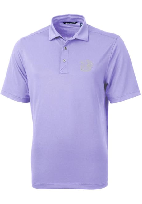 Mens K-State Wildcats Lavender Cutter and Buck Virtue Short Sleeve Polo Shirt