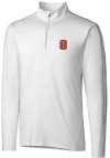 Main image for Cutter and Buck Syracuse Orange Mens White Pennant Sport Long Sleeve 1/4 Zip Pullover