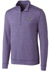 Main image for Cutter and Buck TCU Horned Frogs Mens Purple Shoreline Long Sleeve 1/4 Zip Pullover