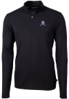 Main image for Mens Northwestern Wildcats Black Cutter and Buck Vault Virtue Eco Pique Qtr Zip