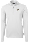 Main image for Cutter and Buck West Virginia Mountaineers Mens White Virtue Eco Pique Big and Tall 1/4 Zip Pull..