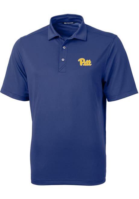 Mens Pitt Panthers Blue Cutter and Buck Virtue Short Sleeve Polo Shirt