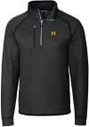 Main image for Mens Michigan Wolverines Charcoal Cutter and Buck Mainsail Sweater Qtr Zip