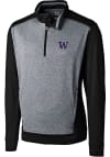 Main image for Cutter and Buck Washington Huskies Mens Black Replay Long Sleeve 1/4 Zip Pullover