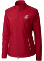 Washington State Cougars Womens Cutter and Buck Beacon Light Weight Jacket - Crimson