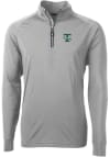 Main image for Cutter and Buck Tulane Green Wave Mens Grey Adapt Eco Knit Long Sleeve 1/4 Zip Pullover