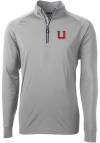 Main image for Cutter and Buck Utah Utes Mens Grey Adapt Eco Knit Long Sleeve 1/4 Zip Pullover