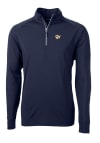 Main image for Cutter and Buck West Virginia Mountaineers Mens Navy Blue Adapt Eco Knit Long Sleeve 1/4 Zip Pul..
