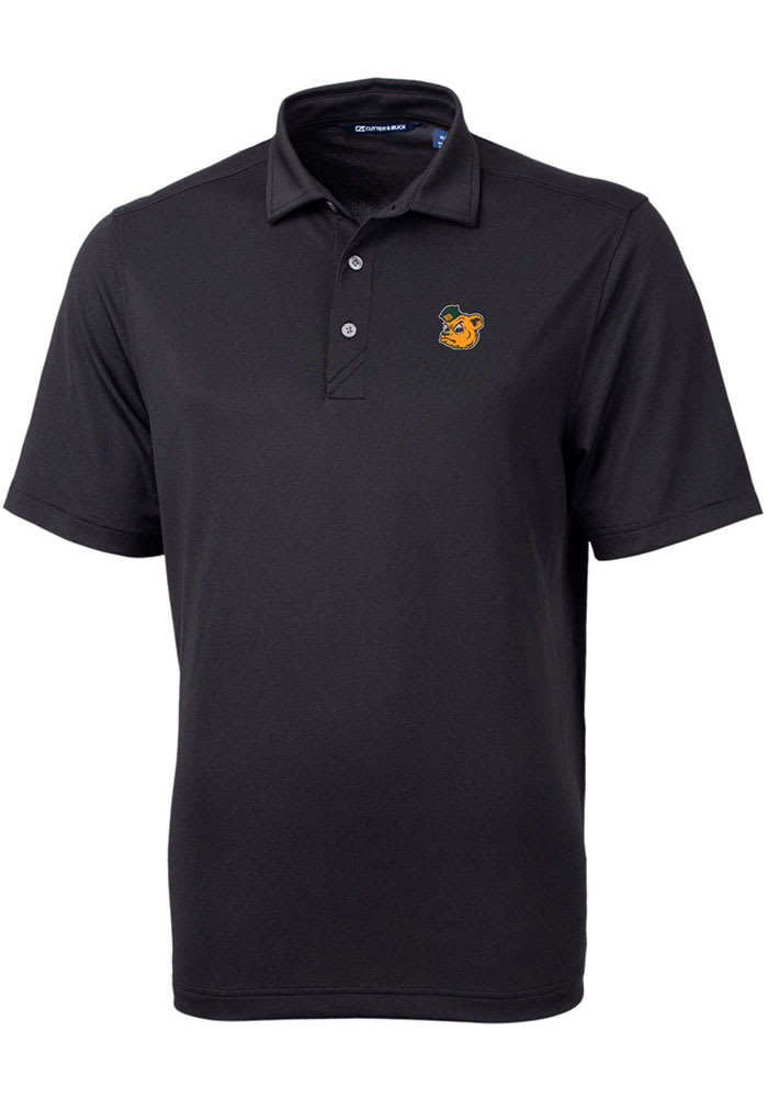 Cutter and Buck Baylor Bears Mens Vault Virtue Eco Pique BLACK Short Sleeve  Polo - 134935764