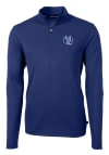 Main image for Cutter and Buck Air Force Falcons Mens Blue Virtue Eco Pique Long Sleeve 1/4 Zip Pullover
