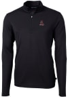 Main image for Cutter and Buck Alabama Crimson Tide Mens Black Vault Virtue Eco Pique Long Sleeve Qtr Zip Pullo..