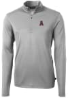 Main image for Cutter and Buck Alabama Crimson Tide Mens Grey Vault Virtue Eco Pique Long Sleeve Qtr Zip Pullov..