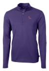 Main image for Cutter and Buck Clemson Tigers Mens Purple Virtue Eco Pique Long Sleeve 1/4 Zip Pullover