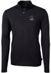 Main image for Cutter and Buck Delaware Fightin' Blue Hens Mens Black Virtue Eco Pique Long Sleeve 1/4 Zip Pull..