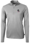 Main image for Cutter and Buck Delaware Fightin' Blue Hens Mens Grey Virtue Eco Pique Long Sleeve 1/4 Zip Pullo..