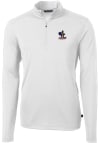 Main image for Cutter and Buck Delaware Fightin' Blue Hens Mens White Virtue Eco Pique Long Sleeve 1/4 Zip Pull..