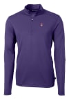 Main image for Cutter and Buck East Carolina Pirates Mens Purple Vault Virtue Eco Pique Long Sleeve Qtr Zip Pul..