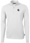 Main image for Cutter and Buck Gonzaga Bulldogs Mens White Virtue Eco Pique Long Sleeve 1/4 Zip Pullover