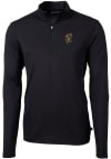 Main image for Cutter and Buck Grambling State Tigers Mens Black Vault Virtue Eco Pique Long Sleeve Qtr Zip Pul..