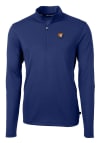 Main image for Mens Illinois Fighting Illini Blue Cutter and Buck Virtue Eco Pique Qtr Zip Pullover