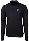Main image for Cutter and Buck LSU Tigers Mens Black Virtue Eco Pique Series Long Sleeve Qtr Zip Pullover