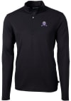 Main image for Mens Northwestern Wildcats Black Cutter and Buck Vault Virtue Eco Pique Qtr Zip Pullover