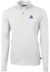 Main image for Mens Northwestern Wildcats White Cutter and Buck Vault Virtue Eco Pique Qtr Zip Pullover