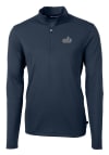 Main image for Cutter and Buck Old Dominion Monarchs Mens Navy Blue Virtue Eco Pique Long Sleeve 1/4 Zip Pullov..