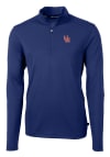 Main image for Cutter and Buck Ole Miss Rebels Mens Blue Virtue Eco Pique Long Sleeve 1/4 Zip Pullover