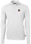 Main image for Cutter and Buck Oregon State Beavers Mens White Vault Virtue Eco Pique Long Sleeve Qtr Zip Pullo..