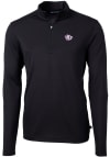 Main image for Cutter and Buck TCU Horned Frogs Mens Black Virtue Eco Pique Long Sleeve 1/4 Zip Pullover