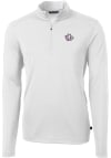 Main image for Cutter and Buck TCU Horned Frogs Mens White Virtue Eco Pique Long Sleeve 1/4 Zip Pullover