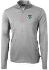 Main image for Cutter and Buck Tulane Green Wave Mens Grey Virtue Eco Pique Long Sleeve 1/4 Zip Pullover